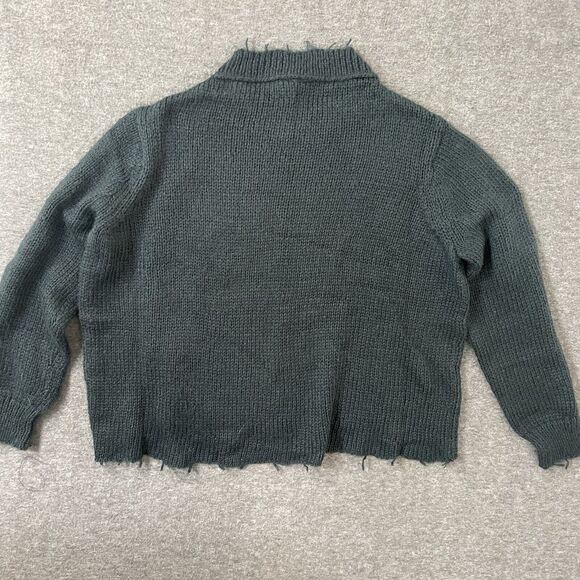 WOODEN SHIPS Anthropologie Sweater Distressed Mohair Wool Blend Sweater Sz M/L - Picture 2 of 3